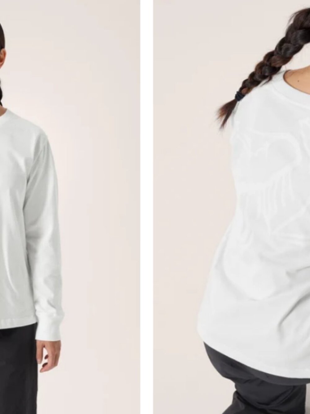 Arc’teryx White Kragg Cotton Bird Crew Neck Shirt LS Women's Large